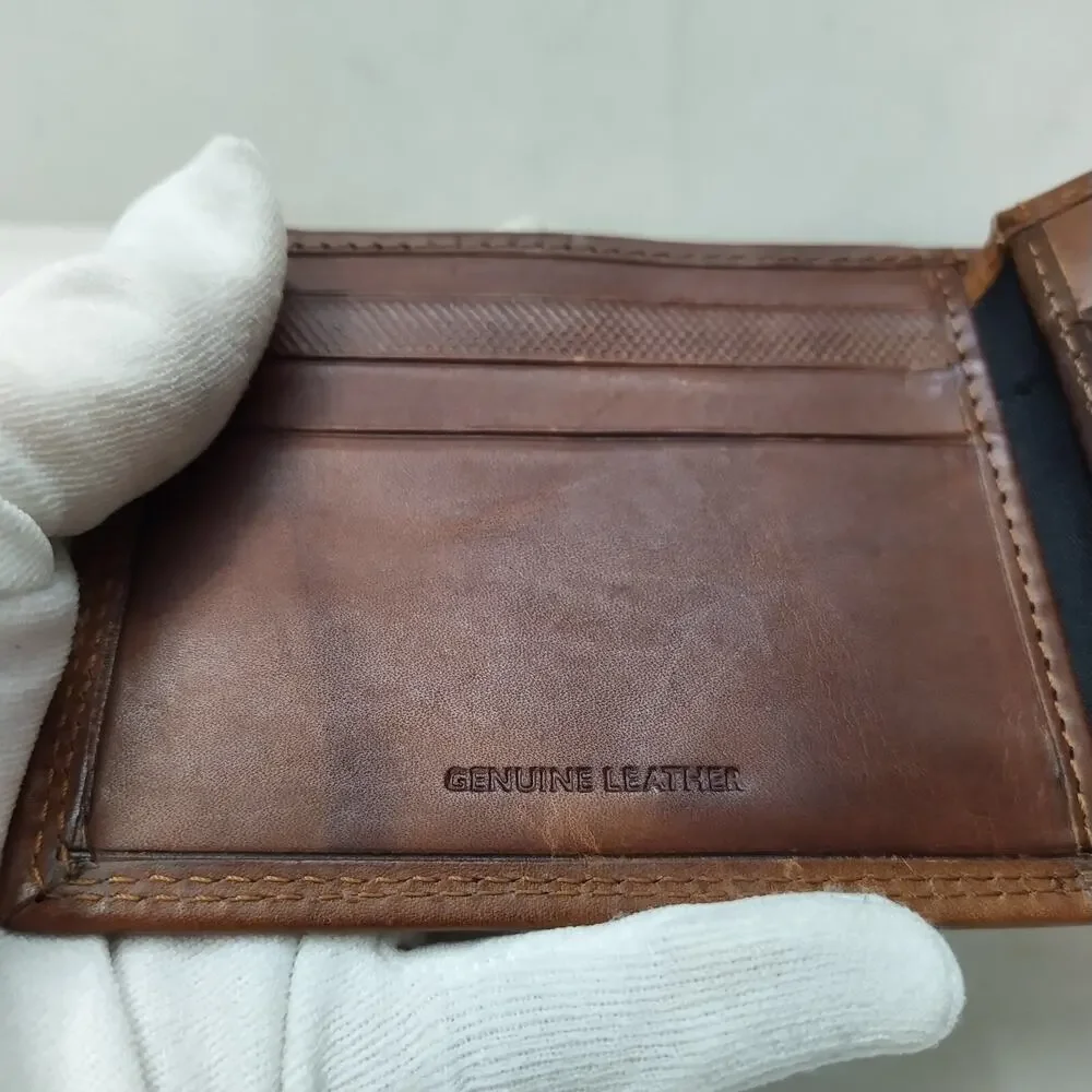 Kenneth Cole Reaction Brown Leather Credit Card Bifold Wallet - NEW